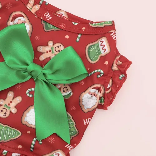 Vista 3 de CuteBone Vestido de Navidad para perro, falda de doble capa, traje de gato, ropa para perros pequeños, disfraz de cumpleaños, DR29L