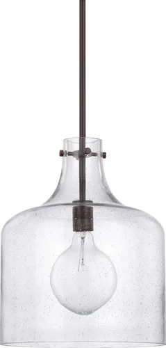 Vista 7 de HomePlace Lighting 325712MB Crawford - Lámpara colgante con tarro de vidrio transparente industrial/urbano, 1 luz de 100 vatios, 15 pulgadas de alto
