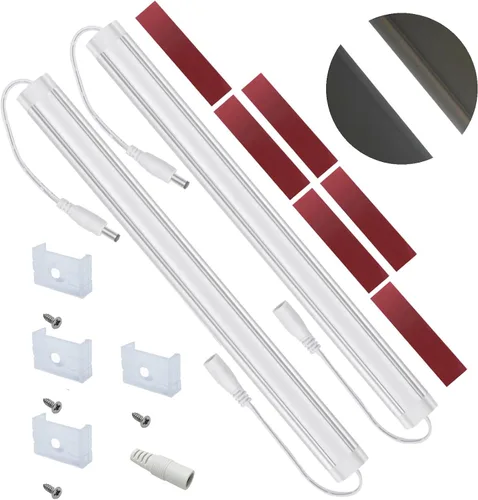 Vista 2 de Litever Barra de luz LED extra, cable blanco, 12 V CC, luz blanca diurna de 5000 K, con clips de montaje, tornillos, almohadillas autoadhesivas.