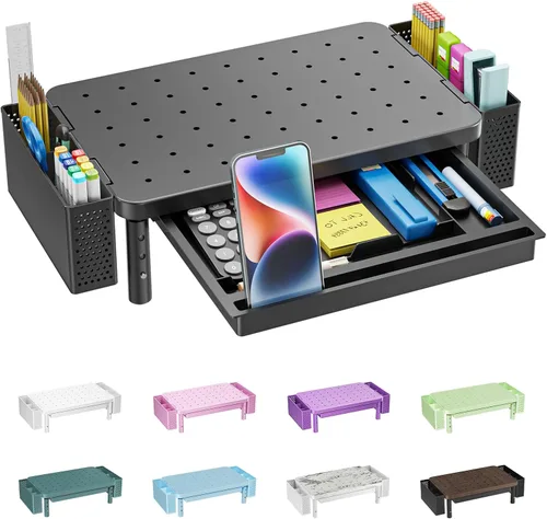 Vista 39 de WALI Soporte para monitor de computadora para escritorio, elevador Negro