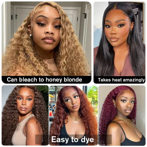 Vista 6 de MENTOR Pelucas de encaje frontal de cabello humano prearrancado 13x4 HD con encaje frontal para mujeres negras, cabello humano 150% de densidad