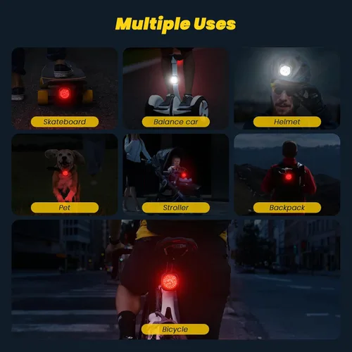 Vista 8 de Sistema de luces inteligentes para bicicleta: luz trasera, faro y señal de giro, luz de bicicleta delantera y trasera de sincronización