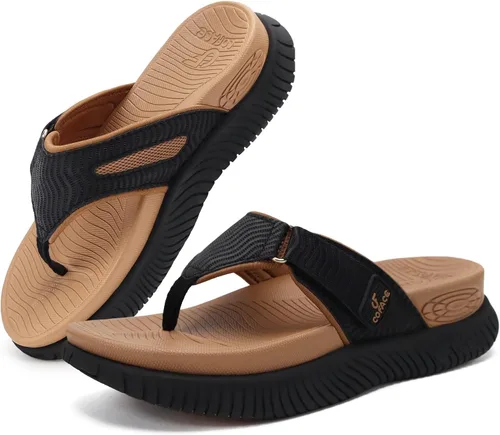 Vista 7 de COFACE Sandalias ortopédicas para mujer, cómodas sandalias de plataforma para playa, talla 6-12
