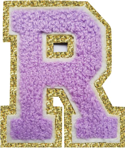 Vista 62 de 3Pcs Letter Patches Varsity Glitters Chenille,SPRT Iron on Blue Letter Patch,Alphabet Cloth Patch for Team Costume Decoration 3.1in Height S