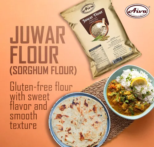 Vista 5 de Harina de sorgo Aiva Harina de Juvar Juwar (2 LB a granel) - Harina premium para cocinar, hornear, servir comida