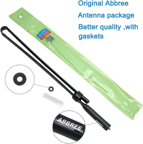 Vista 8 de Abbree SMA - Antena de banda dual hembra VHF/UHF 144/430 MHz antena de látigo suave de alta ganancia para radio bidireccional Baofeng UV-5R UV-82.
