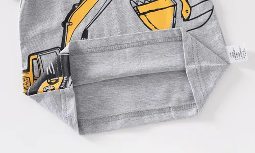 Vista 6 de Camiseta de manga corta para niños pequeños (excavadora, 3T), Gris