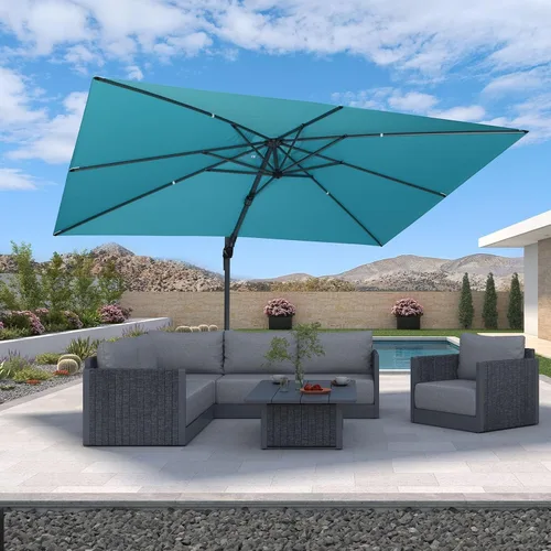 Vista 159 de PURPLE LEAF Paraguas al aire libre con base 8' x 8' protección solar verde Manzana Verde (Apple Green)