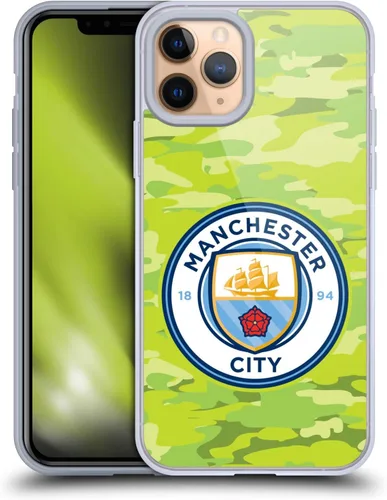 Vista 177 de Head Case Designs Funda de gel con licencia oficial del Manchester City Man City FC Blue Moon Badge Camou [protección de grado militar] compatible