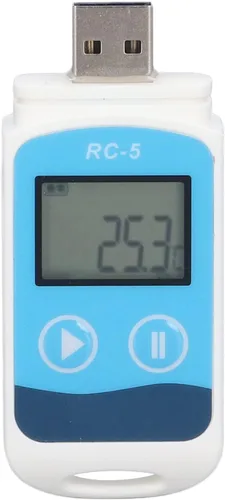 Vista 4 de Fydun Registrador de datos de temperatura USB IP67 32000 lecturas registrador de datos de temperatura para cadena de frío para el hogar, estudio
