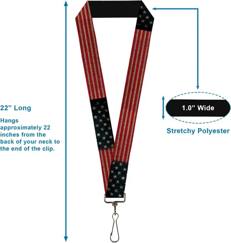 Vista 3 de Buckle-Down Cordón elástico de 1.0 pulgadas con bandera de EE. UU