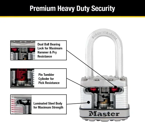 Vista 5 de Master Lock M1XDLF Magnum - Candado resistente con llave, 1 paquete