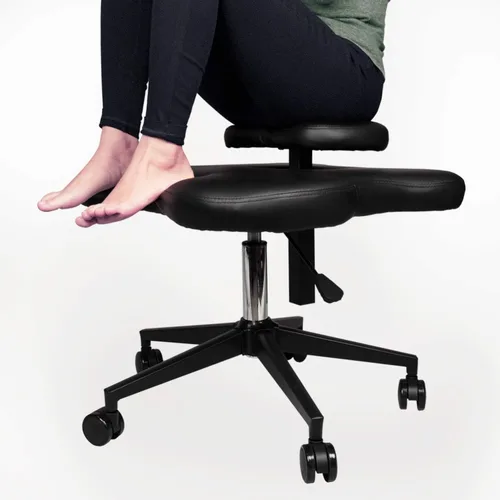 Vista 4 de Toppay - Silla de rodillas con patas cruzadas para amantes del yoga, fanáticos del fitness y aquellos con dolores de espalda o piernas, color negro
