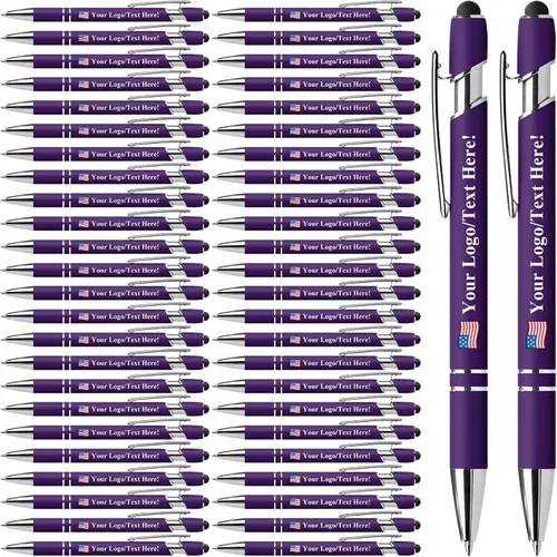 Vista 8 de Bolígrafos personalizados con lápiz capacitivo, bolígrafos personalizados impresos con tu logotipo o mensaje, ideales para regalos, promociones