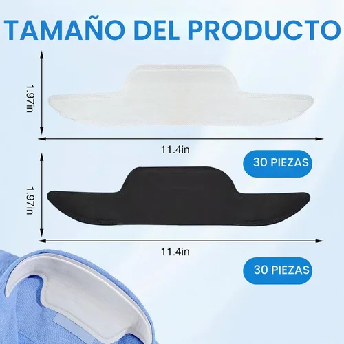 Vista 2 de 60 protectores de cuello para camisas de hombre, protector de camisa desechable, adhesivo contra el sudor