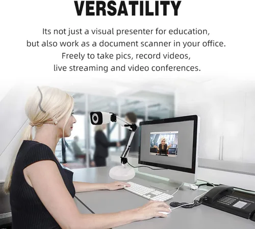 Vista 4 de Cámara de documentos para profesores, 8mp con enfoque automático y luz suplementaria LED, excelente para educación a distancia y conferencias web