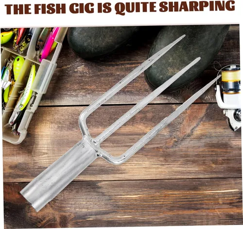 Vista 3 de Outanaya Herramienta de pesca de hierro Tenedor multiusos para pesca Jardinería Durable para deshierbar Diseño compacto