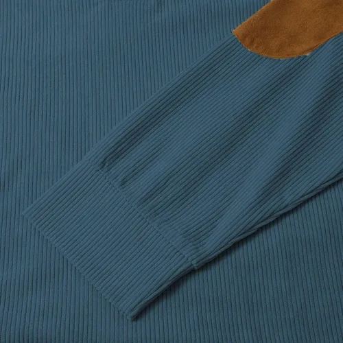 Vista 5 de Camisas de pana para hombre, estilo casual, cuello de solapa, con botones, cuello falso, manga larga, sudaderas tipo polo casuales, tallas grandes