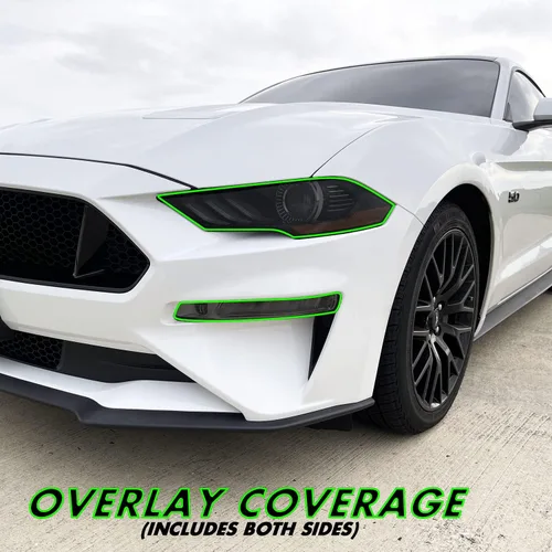 Vista 2 de SlickMod Vinilo precortado de humo claro al 35% de la marca para faros delanteros y faros Ford Mustang 2018-2021