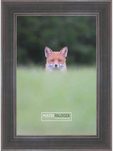 Vista 9 de Poster Palooza 5x5 Inch Contemporary Pewter Complete Wood Square Picture Frame with UV Acrylic Plexiglass, Foam Board Backing & Hardware Included