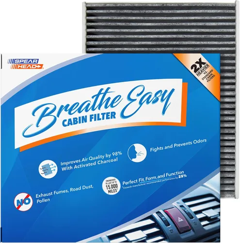 Vista 30 de Spearhead Odor Defense Breathe Easy - Filtro de cabina para AC y calentador Compatible con Chrysler 200 2015-17, Cherokee 2014-18 como OEM Hasta