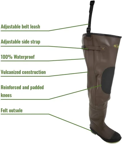 Vista 2 de FROGG TOGGS Botas de pesca clásicas de 2 caderas impermeables para hombre para pesca en fieltro o tacos