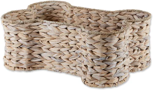 Vista 9 de Bone Dry Pet Storage Collection, cesta de juguete de jacinto en forma de hueso, marrón oscuro, mediana - 21 x 13 x 8 pulgadas