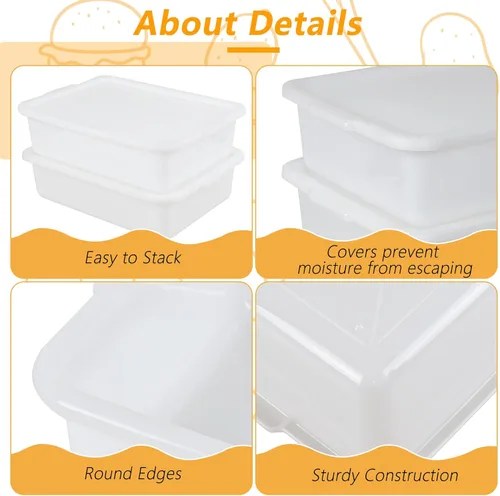 Vista 3 de Paquete de 3 cajas para probar masa de pizza, caja para probar masa de pan y contenedor de masa con tapa, libre de BPA Cajas de levantamiento