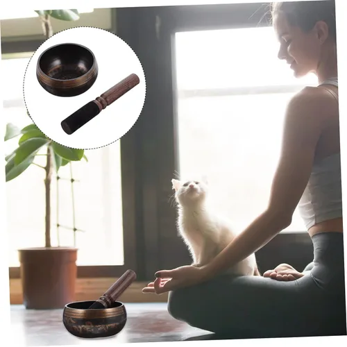 Vista 7 de SUPVOX 1 Unidades Buda Sound Bowl Budista Bowl Music Sound Bowl Alms Bowls Yoga Sets Crystal Sets Meditation Bowl Copper Singing Bowl Meditación