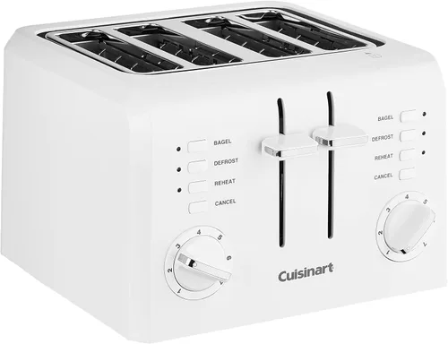 Vista 10 de Cuisinart Tostadora compacta de plástico de 4 rebanadas, color negro, CPT-142BKP1 CPT-142BKP1, Cuisinart toaster 4 slice capacity with wide slots