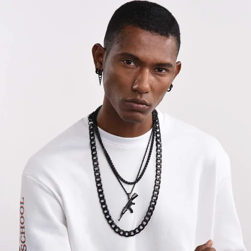 Vista 4 de PROSTEEL Collar punk rock,M16A4 Rifle Shape Pendant & Chain,Cool Men Jewelry,para él