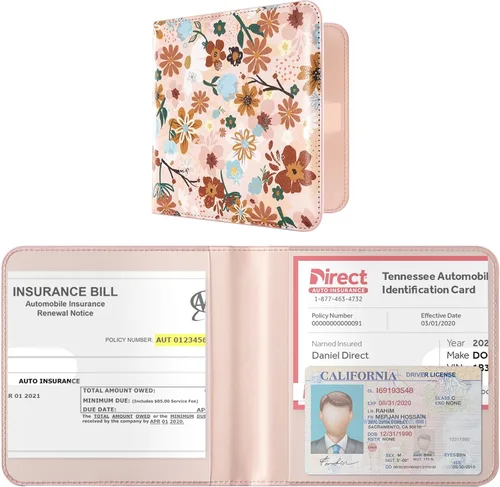 Vista 20 de CoBak Soporte para Registro y Seguro de Automóvil - Organizador de Guantera de Vehículo Pequeño y Liviano para Hombres y Mujeres, Estuche