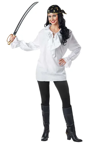 Vista 2 de Camisa Blanca de Pirata para Mujer Multicolor
