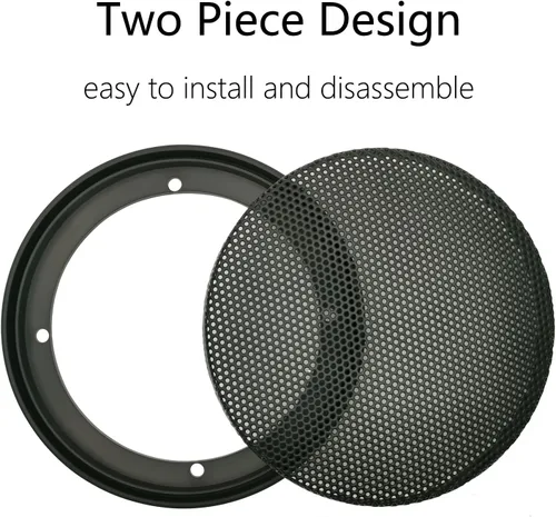 Vista 6 de Cubiertas para parrilla de altavoz de 3 pulgadas, protector de subwoofer para altavoz de automóvil, marco de plástico ABS con malla metálica