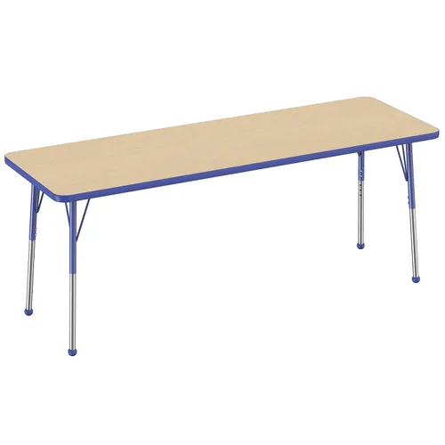 Vista 193 de FDP - Mesa rectangular para actividades escolares y de oficina (24 x 36 pulgadas), patas estándar con deslizadores giratorios, altura ajustable
