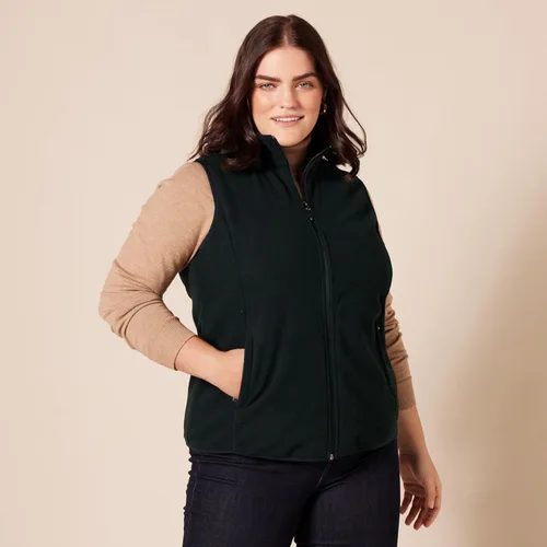 Vista 5 de Tienda Essentials Chaleco de forro de vellón suave, sin mangas, de corte clásico para mujer (disponible en tallas extragrandes)