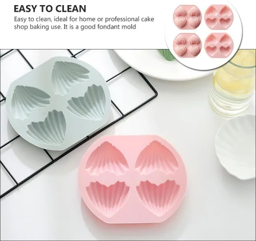 Vista 3 de 4 moldes de silicona para dulces, moldes para hornear en forma de corazón, 4 cavidades de silicona para tartas de chocolate, chocolate, día de San