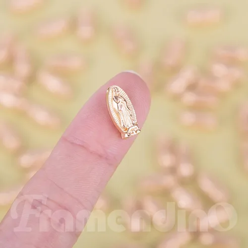 Vista 7 de Framendino, Paquete de 60 cuentas de Virgen María, Nuestra Señora de Guadalupe, abalorios espaciadores sueltos para hacer joyas
