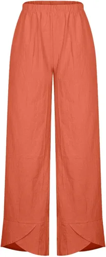 Vista 6 de SMIDOW Pantalones capri para mujer, algodón y lino, pierna ancha, pantalones capri casuales de verano, pantalones recortados para playa, cintura