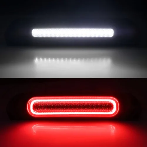 Vista 2 de Tercera Luz de Freno LED Compatible con Ram 1500 2002-2008, Ram 2500 3500 2003-2009 Luz Roja de Parada de Montaje Alto LED Blanco de Carga Lámpara