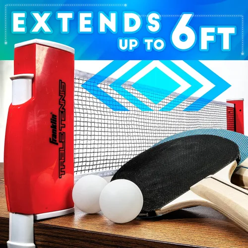 Vista 3 de Franklin Sports - Juego de tenis de mesa portátil para llevar, red de ping pong + (2) paletas, pelotas de ping pong incluidas, 2 jugadores Portable