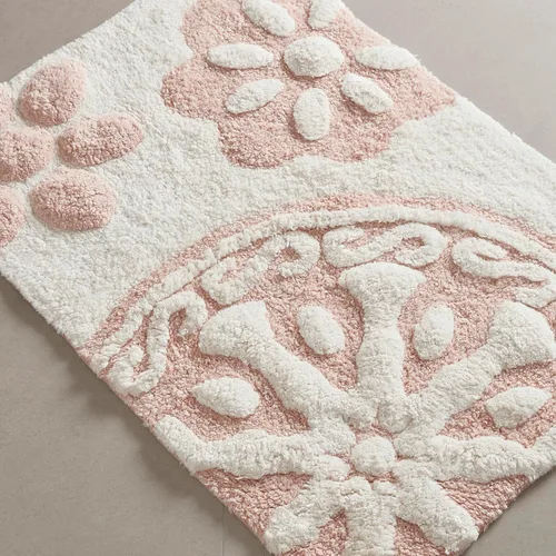 Vista 13 de Madison Park Casablanca 100% Cotton Tufted Bathroom Rugs Luxurious Plush Medallion Floral Pattern Bath Mat Absorbent, Quick Dry, Spa Design Shower