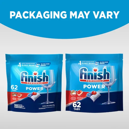 Vista 8 de Finish Power Cápsulas para lavavajillas, jabón detergente para lavavajillas sin enjuague previo para limpieza profunda y brillo con poder