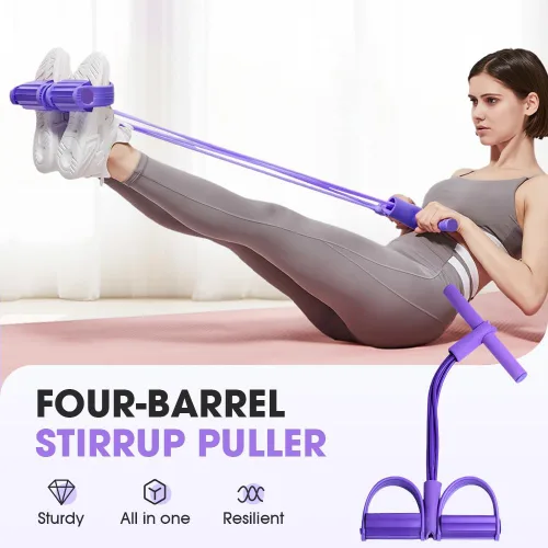 Vista 5 de 21 bandas de resistencia de fitness, 4 tubos de pedal de tobillo, bandas de estiramiento para entrenamientos de brazos y piernas, bandas