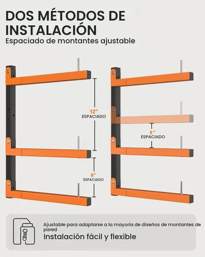 Vista 3 de Estante de almacenamiento de madera, resistente paquete de 6 estantes