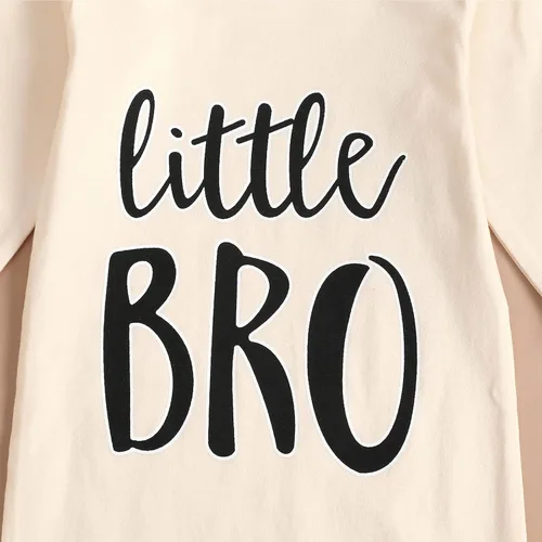 Vista 3 de Conjunto de regalo para bebé recién nacido, camisón de manga larga a rayas Crema