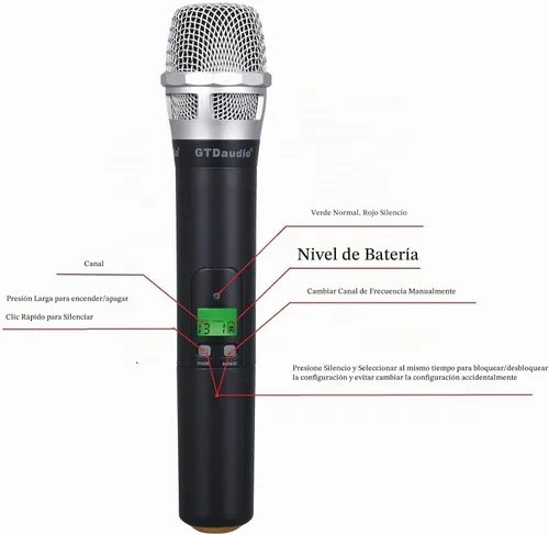 Vista 3 de GTDaudio Sistema de micrófono inalámbrico de diversidad verdadera UHF