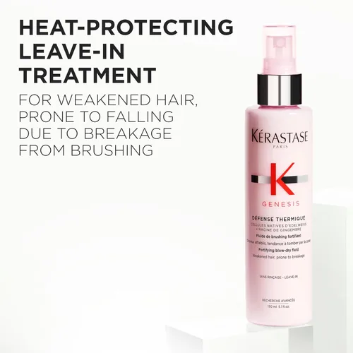 Vista 11 de Kerastase Genesis Thermique Primer para Secado con Secador, Protector Térmico para Cabello Débil o Dañado, Anti-Rotura, Desenreda e Hidrata sin