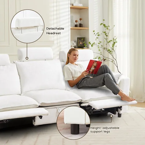Vista 9 de GUEAPY Cloud Couch Sofá Reclinable Eléctrico - Sofás Seccionales Reclinables de Gran Tamaño Color Crema, Sofá/Sillón Reclinable Eléctrico Moderno