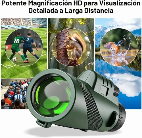 Vista 2 de Telescopio monocular 80X100 para adultos, con trípode y soporte